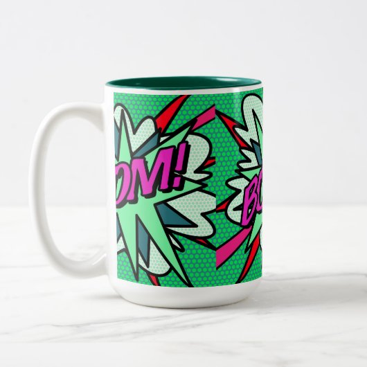 クールモダン漫画本ブームおもしろい ツートーンマグカップ (左)