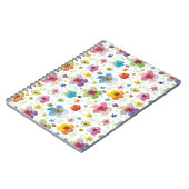 クールモダン花模様スタイリッシュ ノートブック (左側)