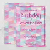 クールモダン誕生日招待状 |三角形 招待状 (正面/裏面)