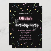 クールモダン誕生日招待状 招待状 (正面/裏面)