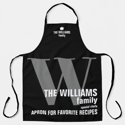 クールモダン黒一文字 エプロン (正面)