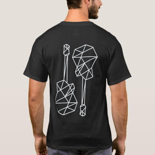 クールモダンGeometric Guitars、Music Tシャツ (裏面)