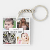 クールモダンMum We Love You Photo Collage キーホルダー (裏面)