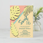 クールモダンWhimsy過ぎ去る夏の熱帯熱 招待状 (スタンド正面)