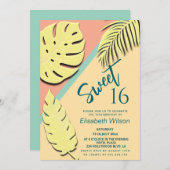 クールモダンWhimsy過ぎ去る夏の熱帯熱 招待状 (正面/裏面)