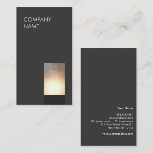 クールモダンZen Glowミニマリストブラック 名刺 (正面/裏面)