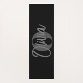 クールモノクロ黒グレーモダンスクリプトモノグラム ヨガマット (裏面)