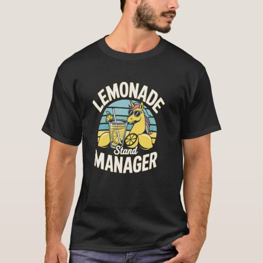クールユニコーンのレモネードスタンドマネージャー Tシャツ (正面)
