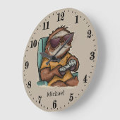 クールユニセックスsloth gaming add name ラージ壁時計 (傾斜)