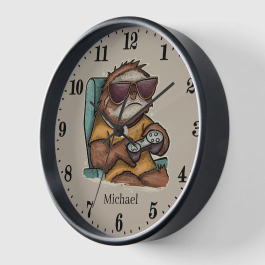 クールユニセックスsloth gaming add name 壁時計 (傾斜)