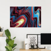 クールユニークカラフル抽象芸術 ポスター (ホームオフィス)