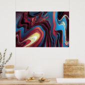 クールユニークカラフル抽象芸術 ポスター (キッチン)