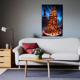 クールユニークジンガーブレッド村 | AI Art ポスター