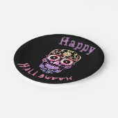 クールユニークスタイリッシュスカルハローウィンパーティプレート ペーパープレート (アングル)