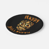 クールユニークスタイリッシュスカルハローウィンパーティプレート ペーパープレート (アングル)