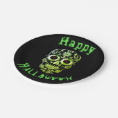 クールユニークスタイリッシュスカルハローウィンパーティプレート ペーパープレート (アングル)