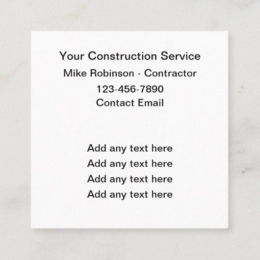 クールユニーク建築 スクエア名刺 (裏面)