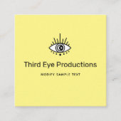 クールユニークThird Eye Yellow Business Card スクエア名刺 (正面)