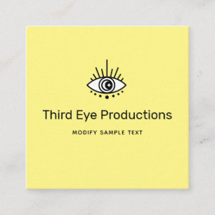 クールユニークThird Eye Yellow Business Card スクエア名刺