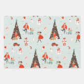 クールユール(キリスト降誕祭) |ミッドセンチュリークリスマスホリデー ラッピングペーパーシート (正面)