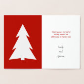 クールユール（キリスト降誕祭）モダンツリーズホリデーレッド&金ゴールド実在 箔カード (内部)