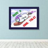 クールユール（キリスト降誕祭）雪だるまキャンバスプリント キャンバスプリント (インサイチュ (ウッドフロア))