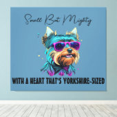 クールヨークシャーテリア犬 キャンバスプリント (インサイチュ (ウッドフロア))