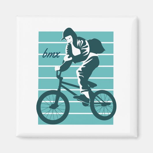 クールライダーデザイン - BMX マグネット (正面)