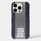 クールレザーメタルストライプボールドモノグラム Case-Mate iPhoneケース (裏面)