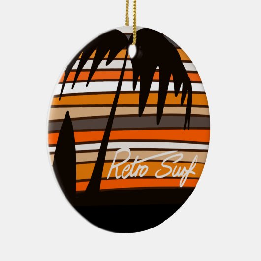 クールレトロサーフクリスマスオーナメント セラミックオーナメント (右)