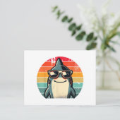クールレトロシャーク70年代80年代90年代Cおもしろい ポストカード (スタンド正面)