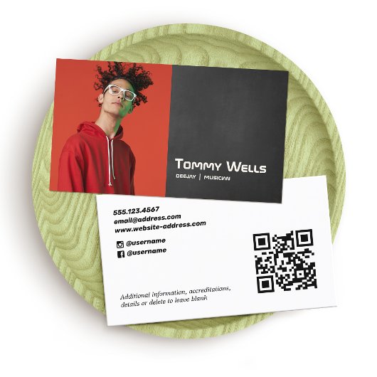 クールレトロソングライターミュージシャン写真 名刺