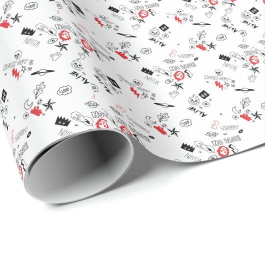 クールレトロパンク岩模様 ラッピングペーパー (ロールコーナー)