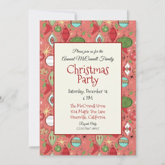 クールレトロパーティの招待状 招待状 (正面)