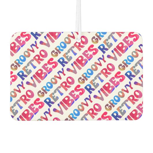 クールレトロビブカラフルスヒッピー70sインスパイア- カーエアーフレッシュナー (正面)