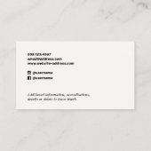 クールレトロモダンミュージシャンソングライタービジネスカー 名刺 (裏面)