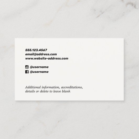 クールレトロモダンミュージシャンソングライタービジネスカー 名刺 (裏面)