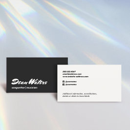 クールレトロモダンミュージシャンソングライタービジネスカー 名刺