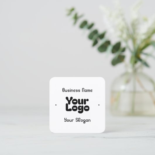 クールレトロモダン |白と黒 スクエア名刺 (スタンド正面)