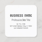 クールレトロモダン |白と黒 スクエア名刺 (裏面)