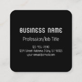 クールレトロモダン |黒と白 スクエア名刺 (裏面)