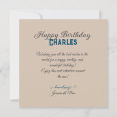 クールレトロ二面お誕生日ケーキ カード (裏面)