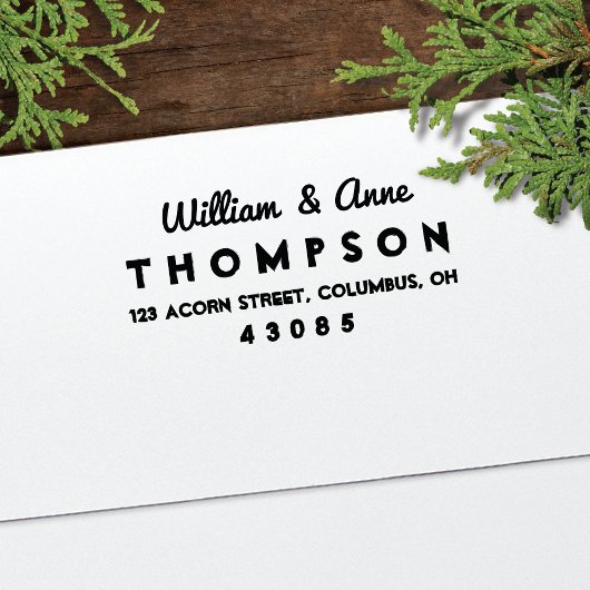 クールレトロ式差出人住所自己インク印鑑 セルフインキングスタンプ