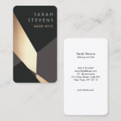 クールレトロ抽象芸術ブラックおよび金ゴールドアールデコ 名刺 (正面/裏面)