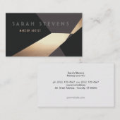 クールレトロ抽象芸術金ゴールドメイクアップアーティストシクールリーズ 名刺 (正面/裏面)