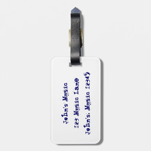 クールレトロ音楽カセットテープ、ミステープ溝 ラゲッジタグ (裏面縦)