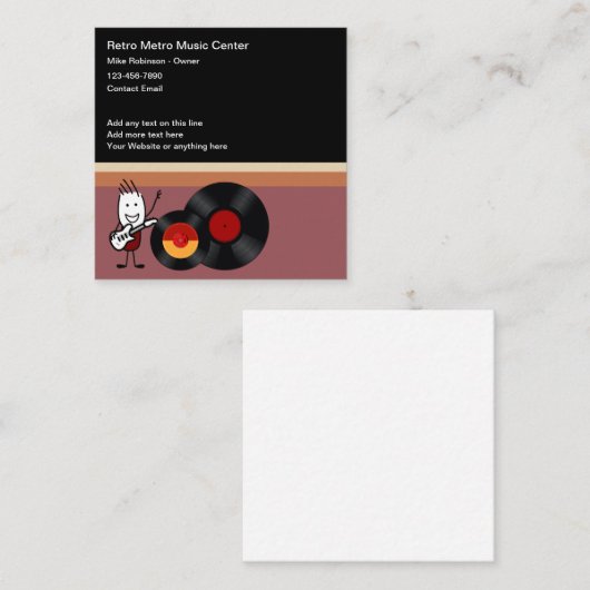 クールレトロ音楽ビニール名刺 スクエア名刺 (正面/裏面)
