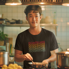 クールレトロ70の積み上げゴドファーザータイポグラフィ Tシャツ