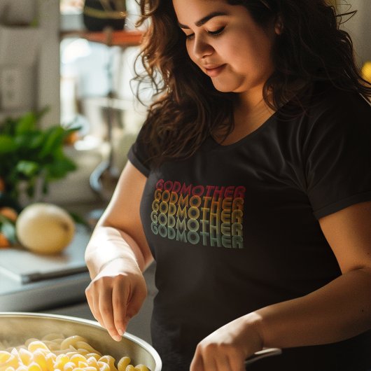 クールレトロ70の積み上げゴドマザータイポグラフィ Tシャツ
