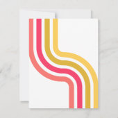 クールレトロ70ズブライトパステルピンク結婚ズ 出欠カード (裏面)